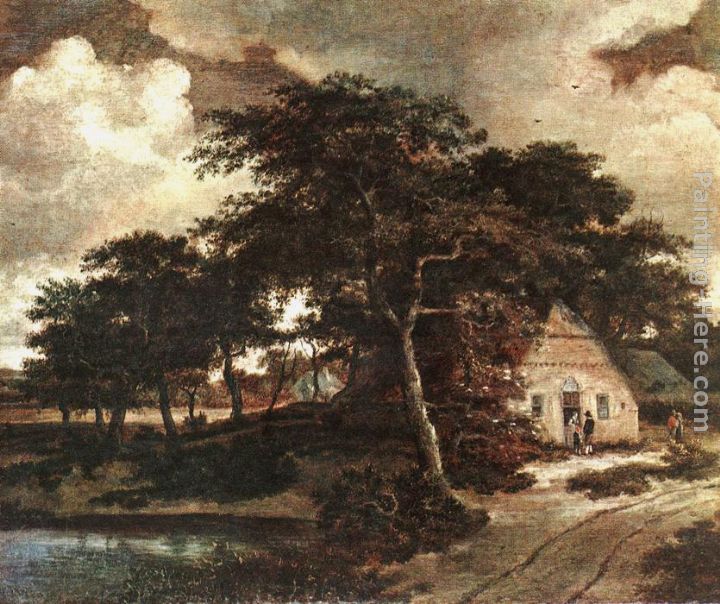 Landscape with a Hut painting - Meindert Hobbema Landscape with a Hut art painting